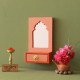 Saubhagya Darpan- Mini Dressing Unit- Wall Decor Wooden Mirror Chest - Pink