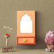 Saubhagya Darpan- Mini Dressing Unit- Wall Decor Wooden Mirror Chest - Pink