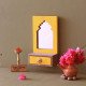 Saubhagya Darpan- Mini Dressing Unit- Wall Decor Wooden Mirror Chest - Yellow