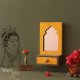 Saubhagya Darpan- Mini Dressing Unit- Wall Decor Wooden Mirror Chest - Yellow