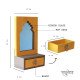 Saubhagya Darpan- Mini Dressing Unit- Wall Decor Wooden Mirror Chest - Yellow