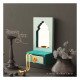 Saubhagya Darpan- Mini Dressing Unit- Wall Decor Wooden Mirror Chest - Blue