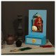 Saubhagya Darpan- Mini Dressing Unit- Wall Decor Wooden Mirror Chest - Blue