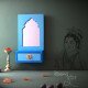 Saubhagya Darpan- Mini Dressing Unit- Wall Decor Wooden Mirror Chest - Blue