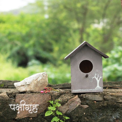 Pakshi Gruh- Mud Art Wooden Bird House-Vruksha Art