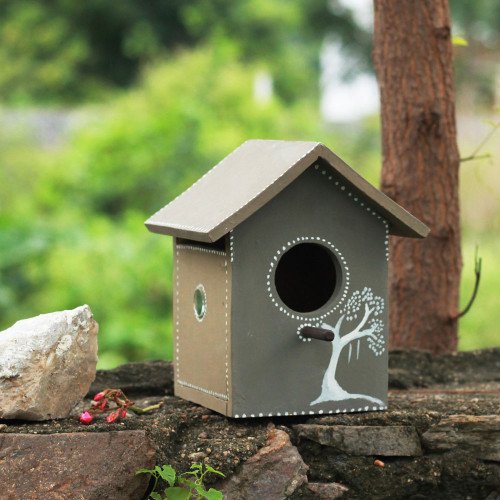 Pakshi Gruh- Mud Art Wooden Bird House-Vruksha Art