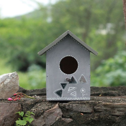 Pakshi Gruh- Mud Art Wooden Bird House-Tribhuj Art