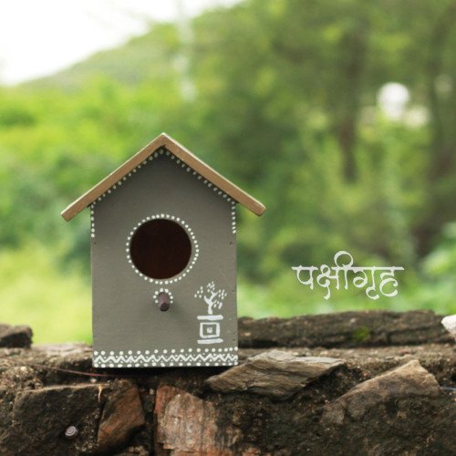 Pakshi Gruh- Mud Art Wooden Bird House-Tulsi