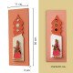 Dwarpal- Gatekeeper- Mudran Shaili Wall Decor Panel- Pink- Set of 2