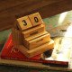 Desk Calendar - Natural Wooden Endless Calendar -Flip 'n' Lift Dices and Slices