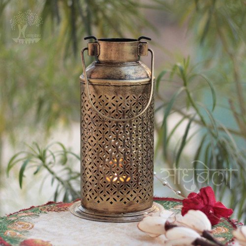 Golden Milk Can Lantern- Large