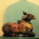 Nandi- Hand-Painted Wooden Craft Holy Bull